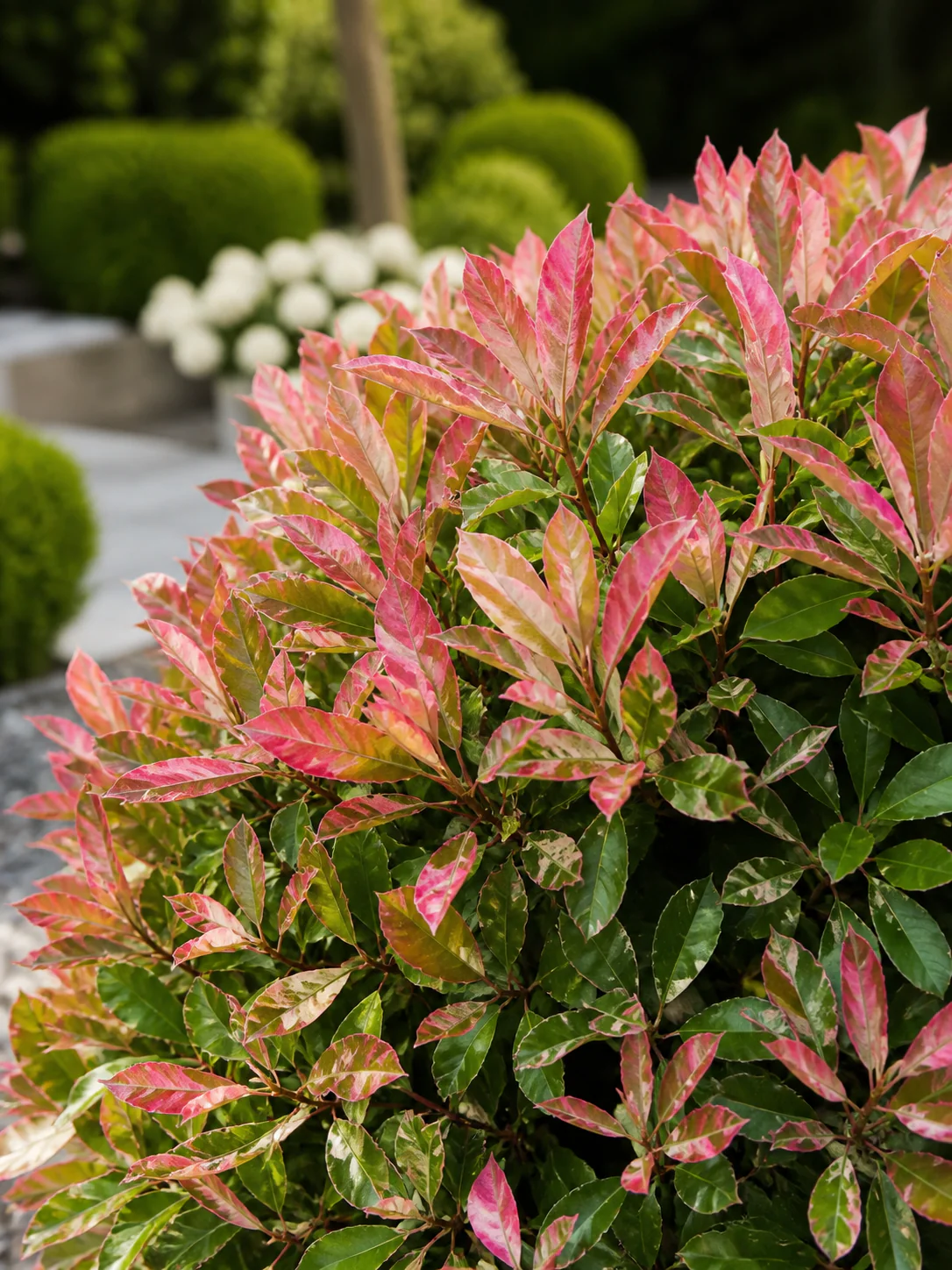 Photinia Pink Marble en boule - Image 2